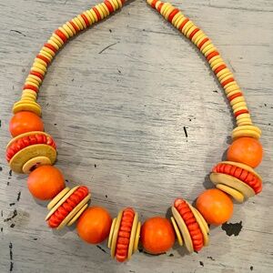 Bright Orange Vintage Statement Choker